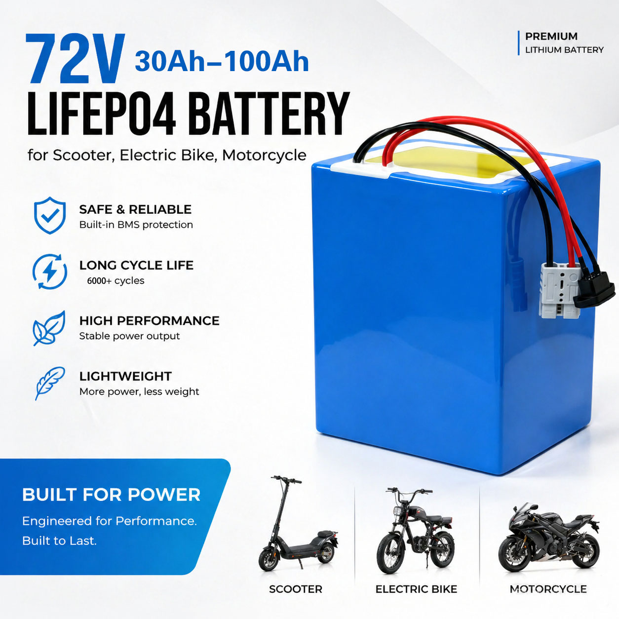 72V 40Ah Lifepo4 Battery Pack - Paquete de Baterías de Litio LiFePO4